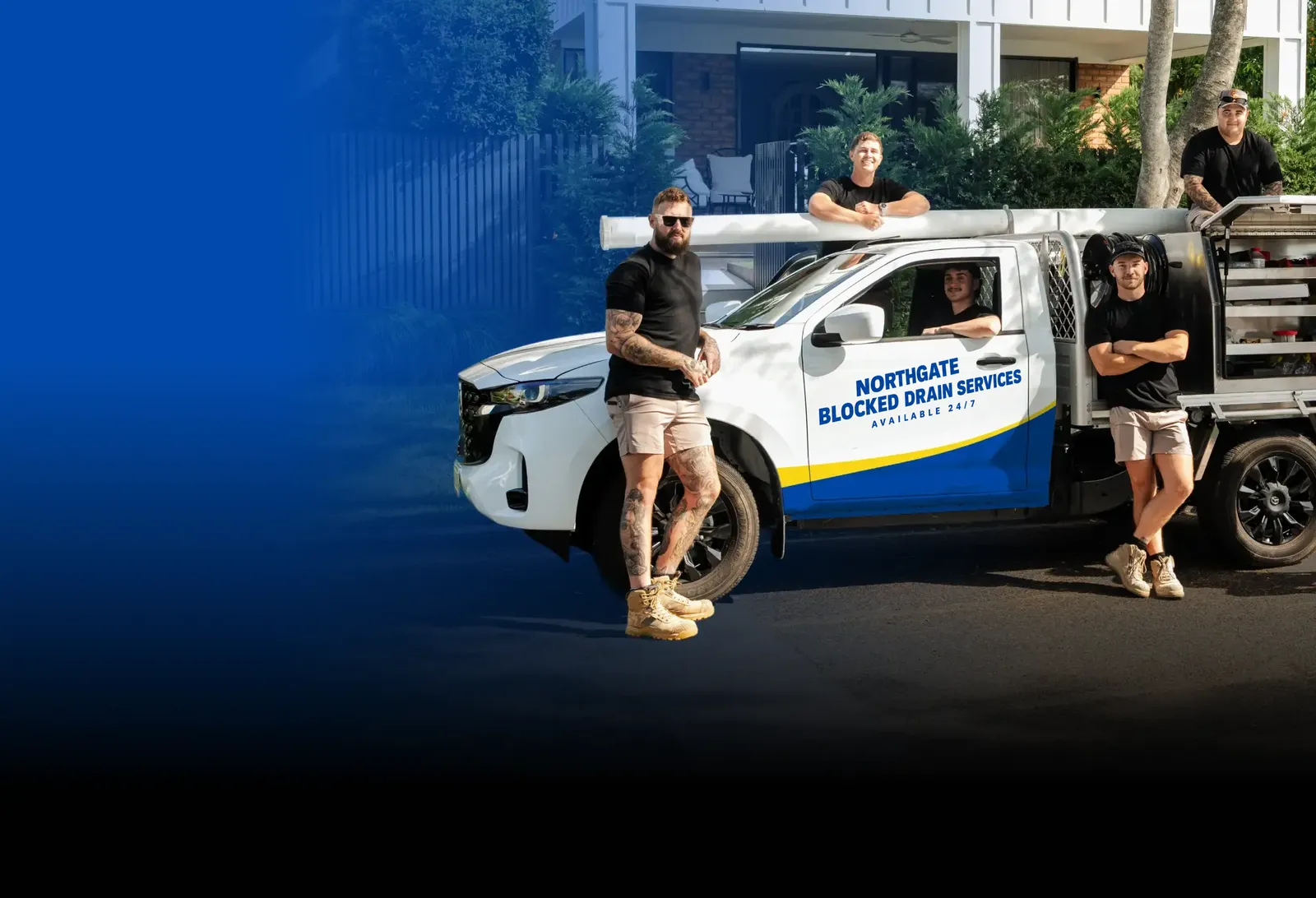 Northgate Blocked Drain Services team with the ute